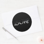 Surf zwart rond grote stickers (Envelop)