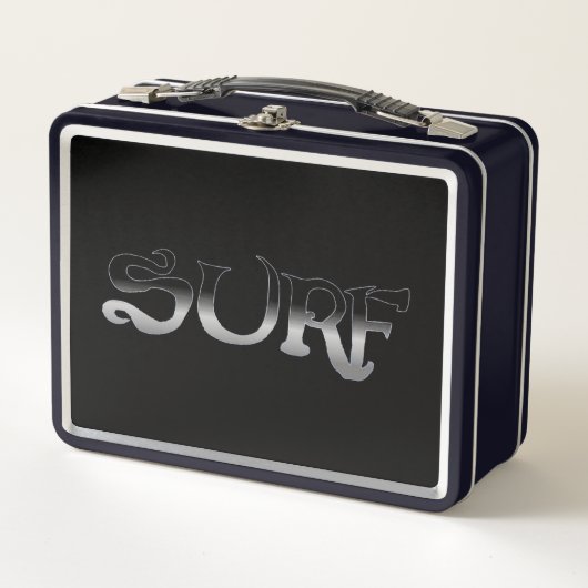 Surf zwarte lunchbox (Voorkant)
