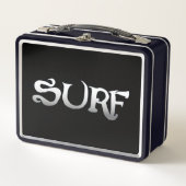 Surf zwarte lunchbox (Voorkant)
