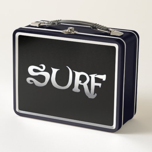 Surf zwarte lunchbox (Voorkant)
