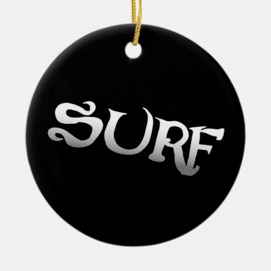 Surf zwarte ronde versiering keramisch ornament (Voorkant)