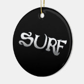 Surf zwarte ronde versiering keramisch ornament (Links)