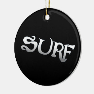 Surf zwarte ronde versiering keramisch ornament