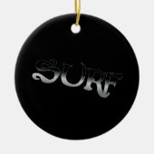 Surf zwarte ronde versiering keramisch ornament (Voorkant)