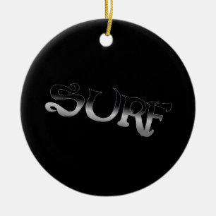 Surf zwarte ronde versiering keramisch ornament