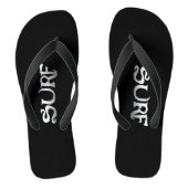 Surf zwarte teenslippers (Voetbed)