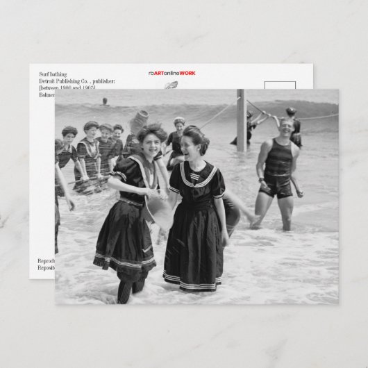 Surf zwemmen briefkaart (Voorkant / Achterkant)