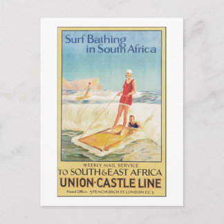 Surf zwemmen in Dus Afrika Briefkaart