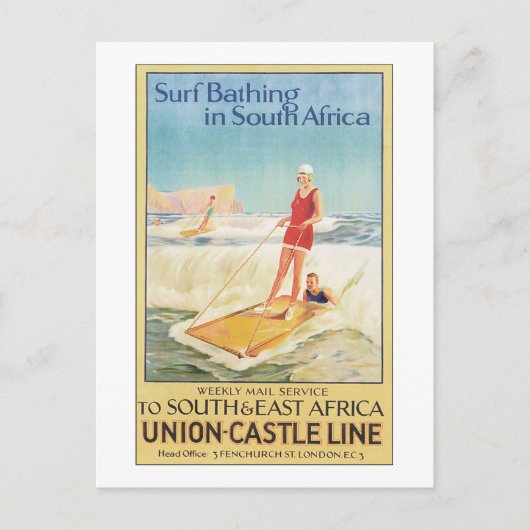 Surf zwemmen in Dus Afrika Briefkaart (Voorkant)