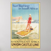 Surf zwemmen in Zuid-Afrika , Poster (Voorkant)