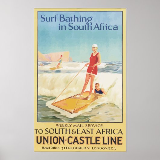 Surf zwemmen in Zuid-Afrika , Poster (Voorkant)