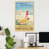 Surf zwemmen in Zuid-Afrika ,  Poster (Thuiskantoor)