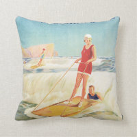 Surf zwemmen in Zuid-Afrika Vintage Travel Poster