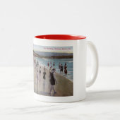 Surf zwemmen, Redondo Beach, California  Tweekleurige Koffiemok (Voorkant rechts)