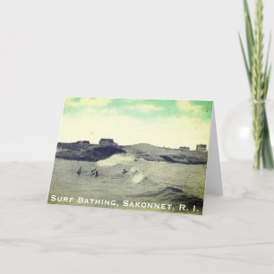 Surf zwemmen, Sakonnet - Little Compton, RI Feestdagen Kaart