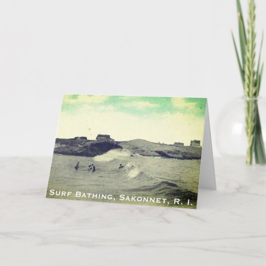 Surf zwemmen, Sakonnet - Little Compton, RI Feestdagen Kaart (Voorkant)