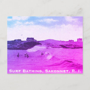 Surf zwemmen, Sakonnet - Little Compton, RI Feestdagenkaart