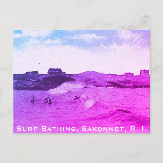 Surf zwemmen, Sakonnet - Little Compton, RI Feestdagenkaart (Voorkant)