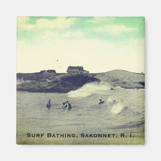 Surf zwemmen, Sakonnet, RI (Warren Point, LC) Magneet (Voorkant)