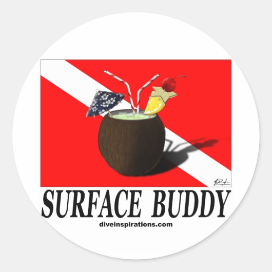 Surface Buddy Ronde Sticker (Voorkant)