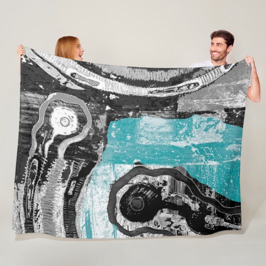 Surface Current – Abstract Flow & Structure Large Fleece Deken (In situ)