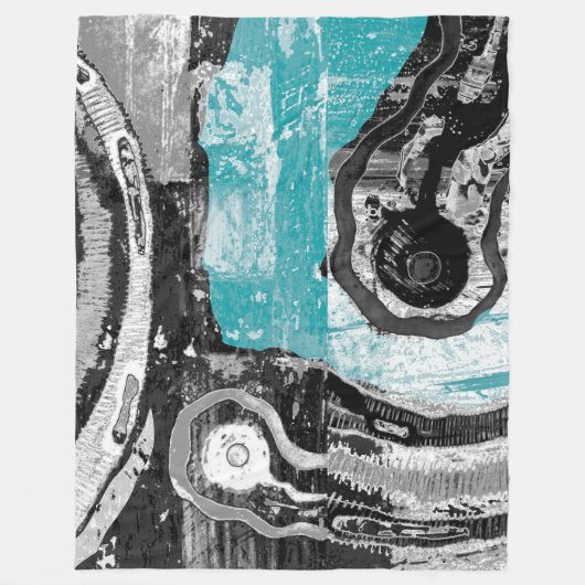 Surface Current – Abstract Flow & Structure Large  Fleece Deken (Voorkant)