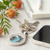 Surface Current – Abstract Flow & Structure Metal  Sleutelhanger (Zijkant)