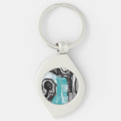 Surface Current – Abstract Flow & Structure Metal  Sleutelhanger (Voorkant)