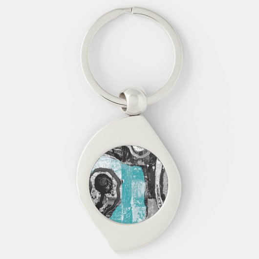 Surface Current – Abstract Flow & Structure Metal  Sleutelhanger (Voorkant)