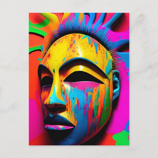 Surface Face Ken Gage Surrealist Briefkaart (Voorkant)