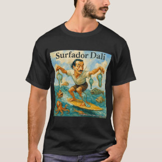 Surfador Dali – Surrealistische Surf Cartoon T-shirt