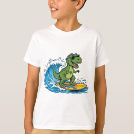surfasaurus t-shirt een surfende dinosaurus