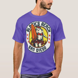 Surfbadge voor Blacks Beach San Diego T-shirt