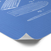 Surfboard 1958 Patent Art Blueprint Poster (Hoek)