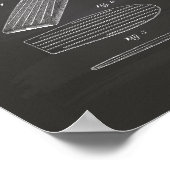Surfboard 1958 Patent Art Chalkboard Poster (Hoek)