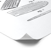 Surfboard 1958 Patent Art-witboek Poster (Hoek)