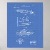 Surfboard 1969 Patent Art Blueprint Poster (Voorkant)