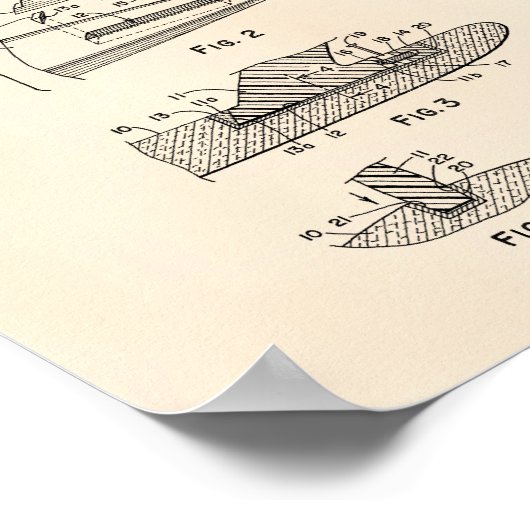 Surfboard 1969 Patent Art Old Peper Poster (Hoek)