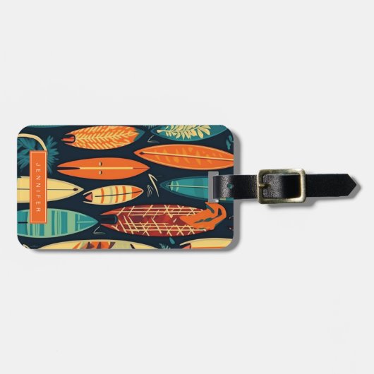 Surfboard Bagage Tags Bagagelabel (Voorkant horizontaal)