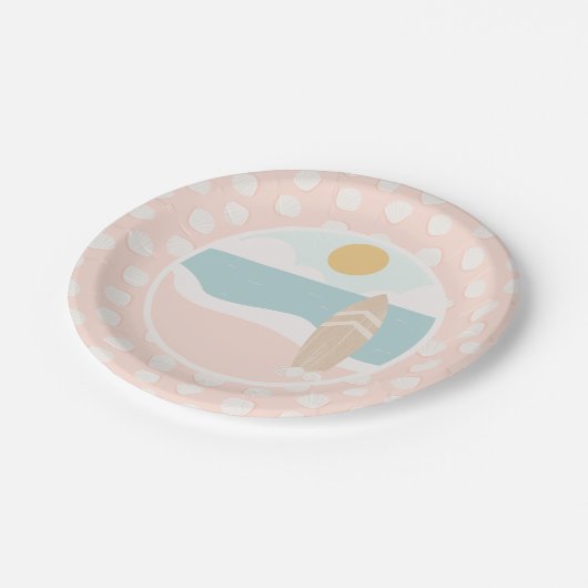 Surfboard Beach Baby shower Paper Bord (Gekanteld)