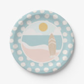 Surfboard Beach Baby shower Paper Bord (Voorkant)