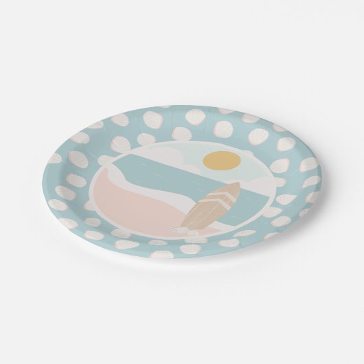 Surfboard Beach Baby shower Paper Bord (Gekanteld)