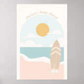 Surfboard Beach Baby shower Poster (Voorkant)