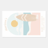 Surfboard Beach Baby shower Rectangle Stickers (Voorkant)