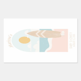 Surfboard Beach Baby shower Rectangle Stickers