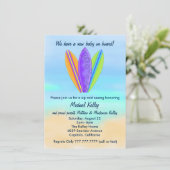 Surfboard Beach Baby Sip en zie douchefeest Kaart (Staand voorkant)