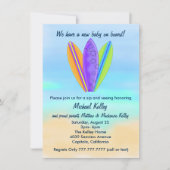 Surfboard Beach Baby Sip en zie douchefeest Kaart (Voorkant)