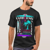 Surfboard Beach California Retro Surfing Windsurfi T-shirt (Voorkant)