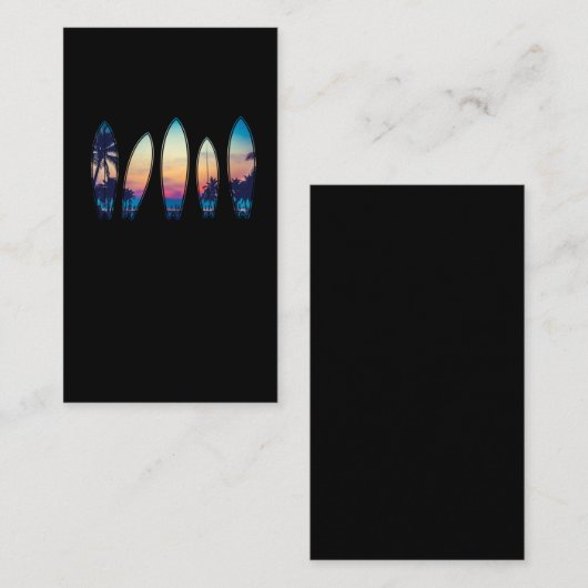 Surfboard Beach Classic Hawaii Surfing Visitekaartje (Voorkant / Achterkant)