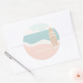 Surfboard Beach Hartelijk dank Ronde Sticker (Envelop)